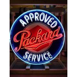 New Packard Double-Sided Porcelain Neon Sign w/Aged Steel Can 48" Diameter